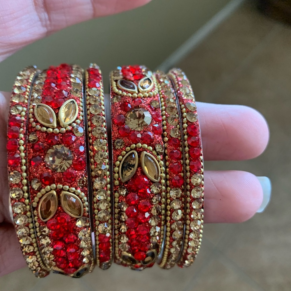 Indian Bollywood style bangle bracelet 6pc sz 2*4
